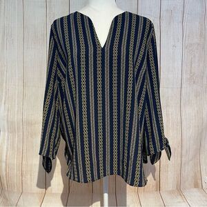 Michael Kors blouse Navy Chains Size XL Preowned
